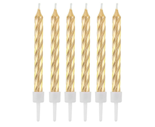 Birthday Candles 8cm, gold, 12pcs