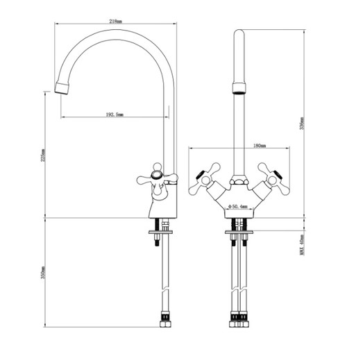 Cooke&Lewis Kitchen Tap Kisdon, chrome