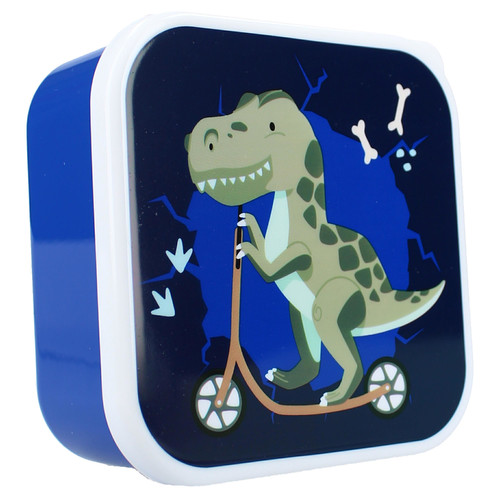 Pret Snack Box Set Lunch Box 3in1 Dino Navy