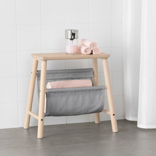 VILTO Storage stool, birch, 45 cm