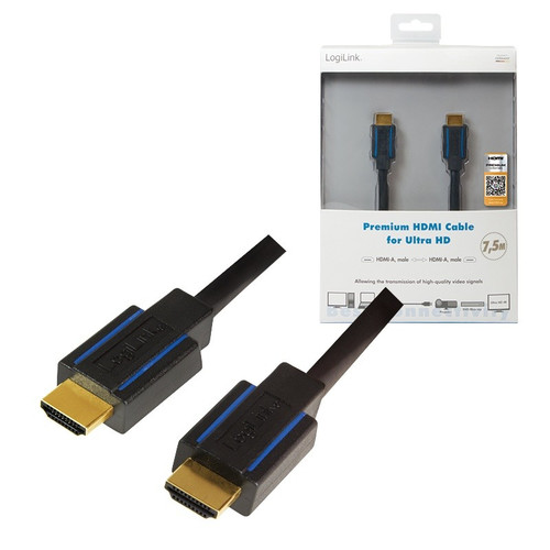 LogiLink Premium HDMI Cable for Ultra HD, 7.5m