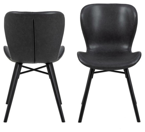 Chair Batilda, faux leather, black