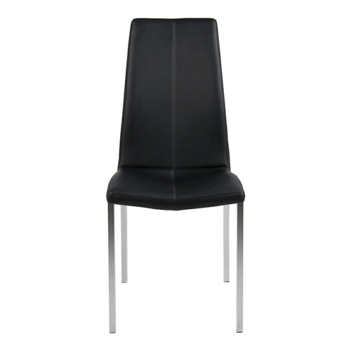 Chair Asama, black, chrome legs