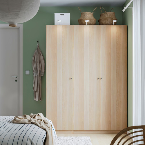 PAX / FORSAND Wardrobe combination, white stained oak effect/white stained oak effect, 150x60x201 cm