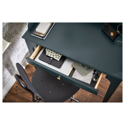 LOMMARP Desk, dark blue-green, 90x54 cm