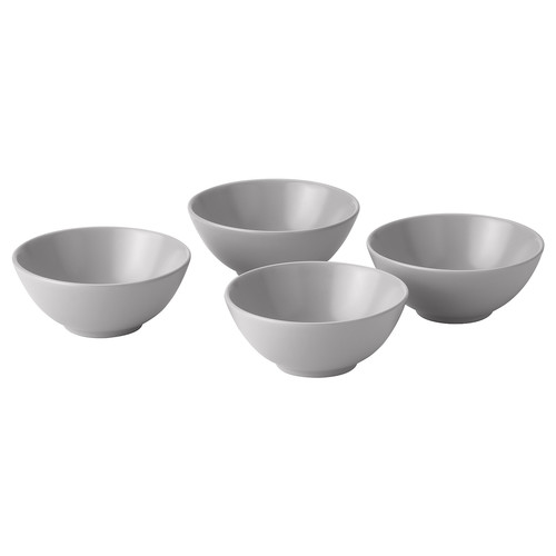 FÄRGKLAR Bowl, matt light grey, 16 cm, 4 pack