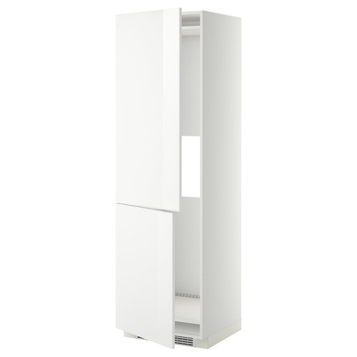 METOD Hi cab f fridge or freezer w 2 drs, white, Ringhult white, 60x60x200 cm