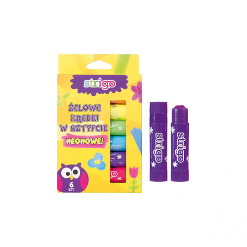 Strigo Gel Stick Crayons Neon 6 Colours