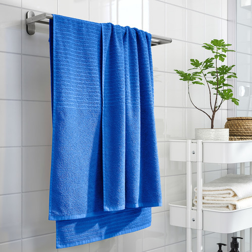 VÅGSJÖN Bath sheet, bright blue, 100x150 cm