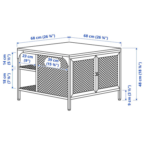 FJÄLLBO Storage table, black, 68x68x48 cm