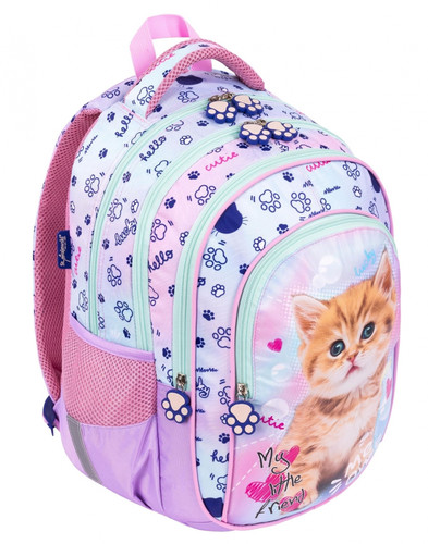 School Backpack 28x40x17 Kitty Pastel