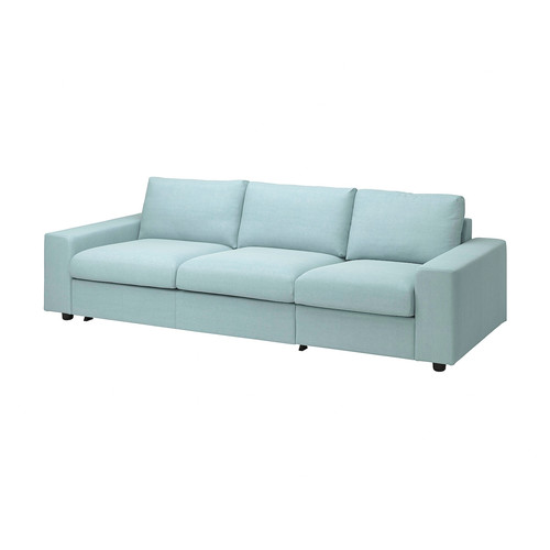 VIMLE Cover for 3-seat sofa-bed, with wide armrests/Saxemara light blue