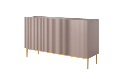 Three-Door Cabinet Nicole 150cm, antique pink/gold legs