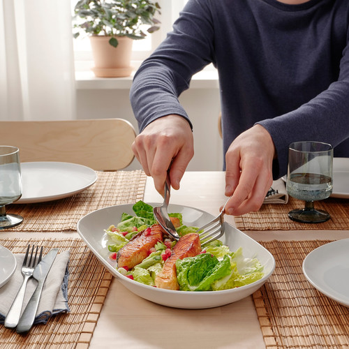 GODMIDDAG Serving plate, white, 36x22 cm