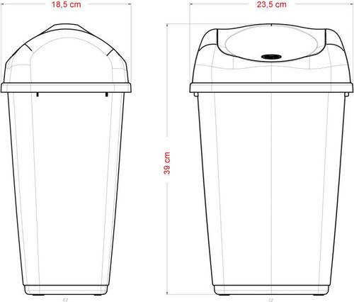 Waste Bin Tazetta Swing 8l, grey