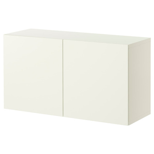 BESTÅ Shelf unit with doors, Lappviken white, 120x40x64 cm