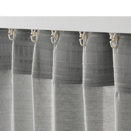 HILJA Curtains, 1 pair, grey, 145x300 cm