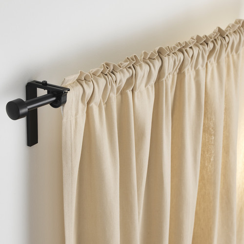 RÄCKA Curtain rod, black, 120-210 cm