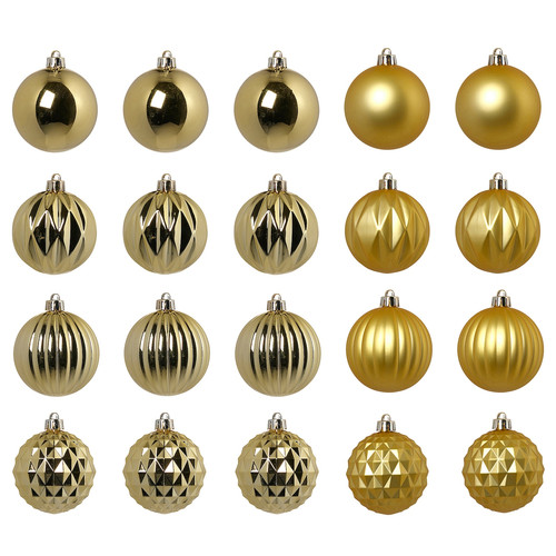 VINTERFINT Tree ornament in bag, set of 20, bauble gold-colour, 7 cm