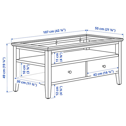IDANÄS Coffee table, white, 107x55 cm