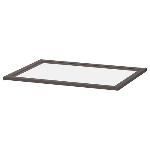 KOMPLEMENT Glass shelf, dark grey, 75x58 cm