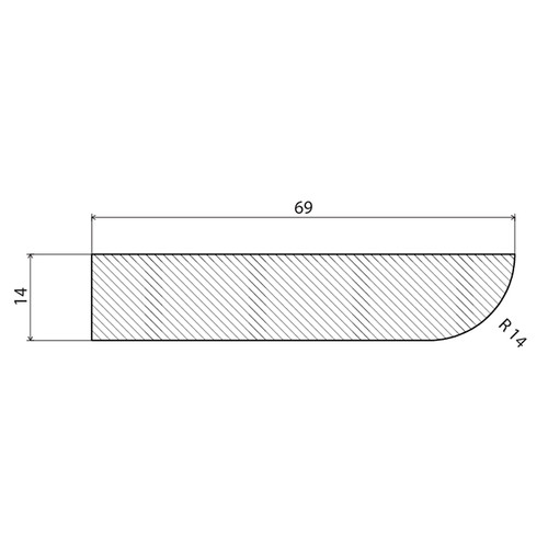 Skirting Board MDF 14x69x2400 mm, double sided round/bullnose, white