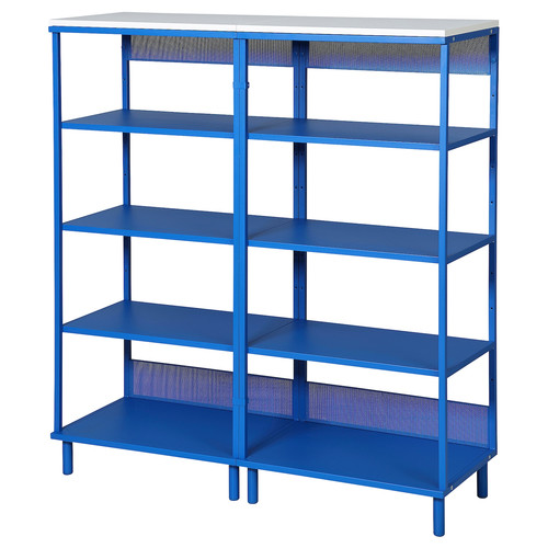 PLATSA Open shelving unit, blue, 120x42x133 cm