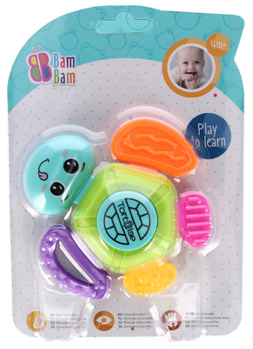 Bam Bam Rattle Turtle, assorted colours, 4m+