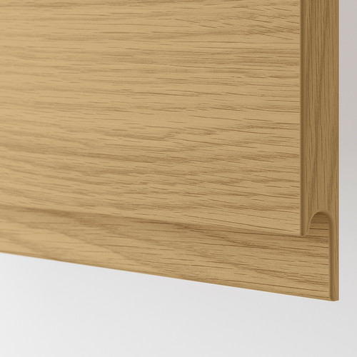 METOD Wall cb f extr hood w shlf/door, white/Voxtorp oak effect, 80x100 cm