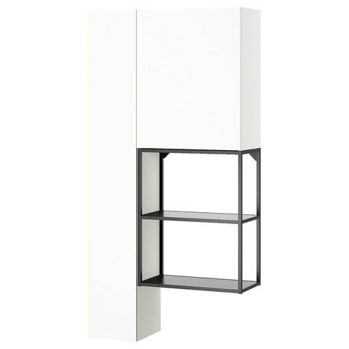 ENHET Storage combination, anthracite/white, 90x32x180 cm