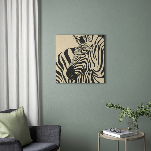 PJÄTTERYD Picture, rustic zebra, 56x56 cm