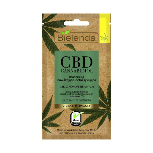 Bielenda CBD Cannabidiol Moisturising Detoxifying Face Mask Vegan 8g