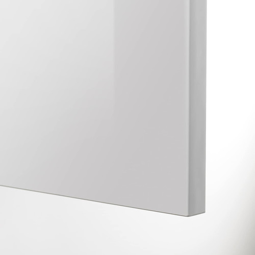 METOD High cabinet for fridge w 2 doors, white/Ringhult light grey, 60x60x220 cm