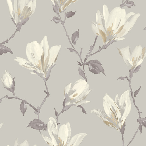 GoodHome Vinyl Wallpaper on Fleece Leuzea, grey