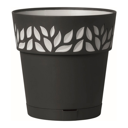 Plant Pot with Saucer Cloe 20 cm, anthracite