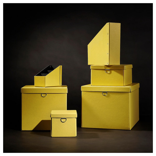 NIMM Storage box with lid, yellow, 35x50x30 cm