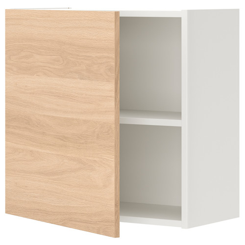 ENHET Wall cb w 1 shlf/door, white, oak effect, 60x30x60 cm