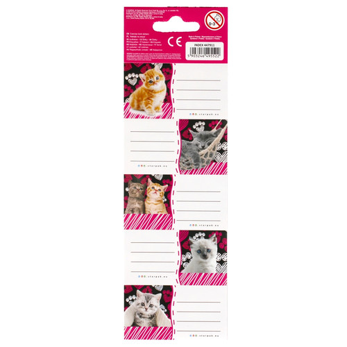 Label Stickers for Notebooks 25pcs Kitten, assorted