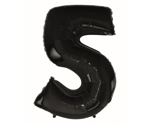 Foil Balloon Number 5, black, 92cm