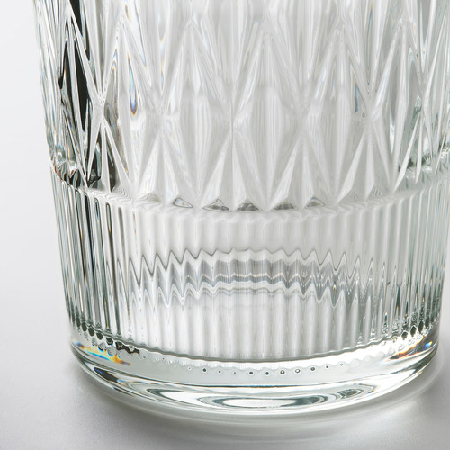 SMÄLLSPIREA Vase, clear glass/patterned, 22 cm