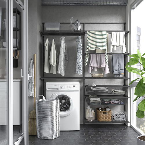 BOAXEL Laundry combination, anthracite, 165x40x201 cm