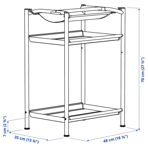 SPÄND Table leg with storage, white