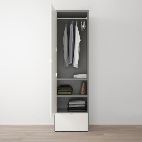 VISTHUS Wardrobe, grey/white, 63x59x216 cm