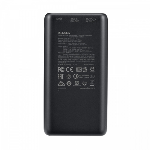 Adata Power Bank Powerbank 20000mAh QC/PD P20000QCD, black