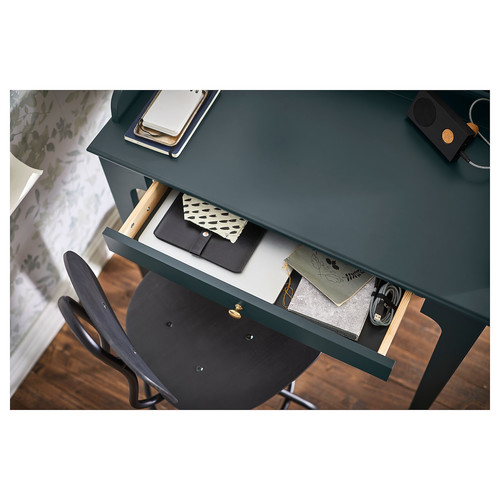 LOMMARP Desk, dark blue-green, 90x54 cm