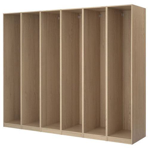 PAX 6 wardrobe frames, white stained oak, 300x58x236 cm