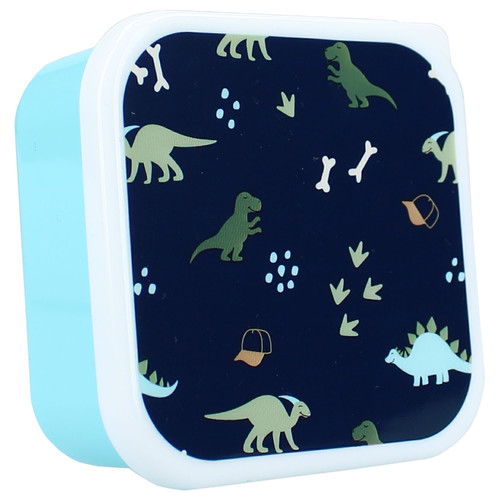 Pret Snack Box Set Lunch Box 3in1 Dino Navy