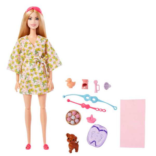 Barbie Doll With Puppy, Kids Toys, Self-Care Spa Day HKT90 3+