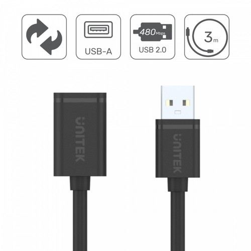 Unitek Extension Cable USB 2.0 AM-AF Y-C447GBK