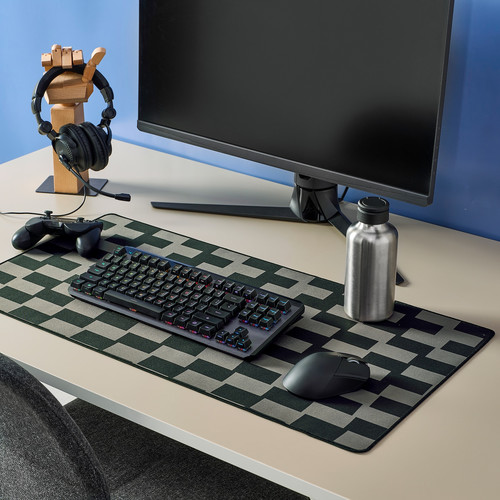 BLÅSKATA Gaming mouse pad, black/gray patterned, 40x80 cm